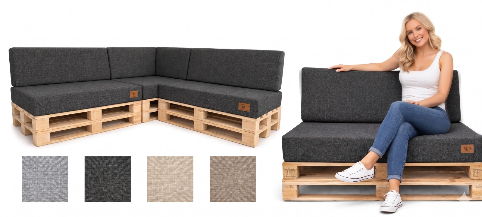 Hollywoodschommel Kussenset met Zonnedak 175x108 cm | 60% Korting