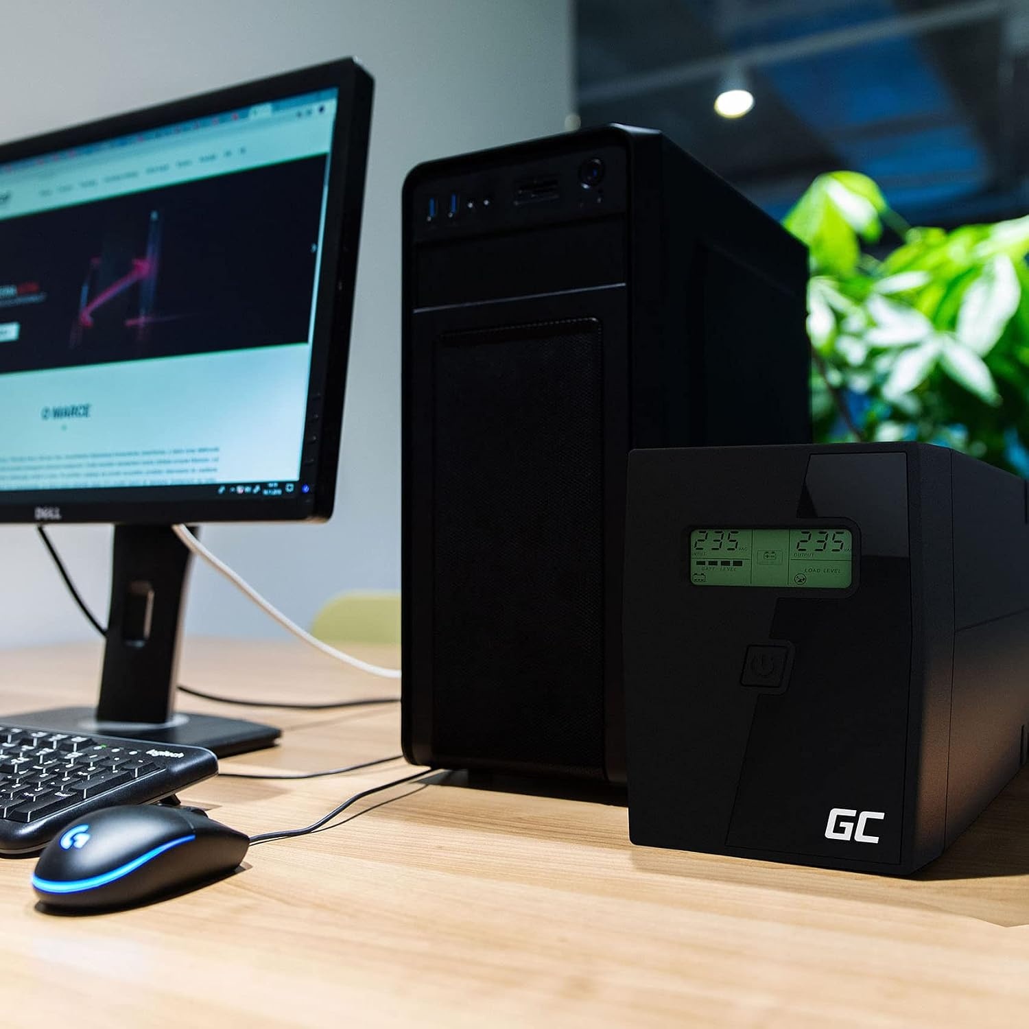 UPS Noodstroom 600VA 360W met LCD | Bescherming tegen stroomuitval