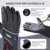 Verwarmde Handschoenen M Zwart | 7.4V 6000mAh Accu | 8u Warmte | IPX5 Waterdicht | 58% Korting