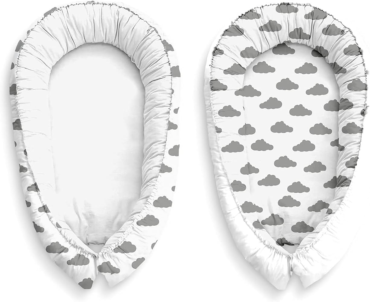 Babynestje Cocon Wit/Wolken 100% Katoen - 28% Korting!