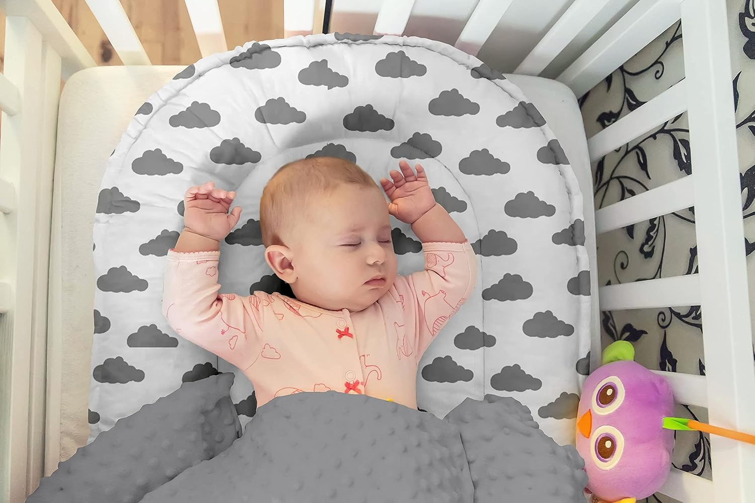 Babynestje Cocon Wit/Wolken 100% Katoen - 28% Korting!