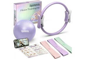 6-delige Pilates Set 35 cm - Violet, incl. Bal & Banden | 28% Korting