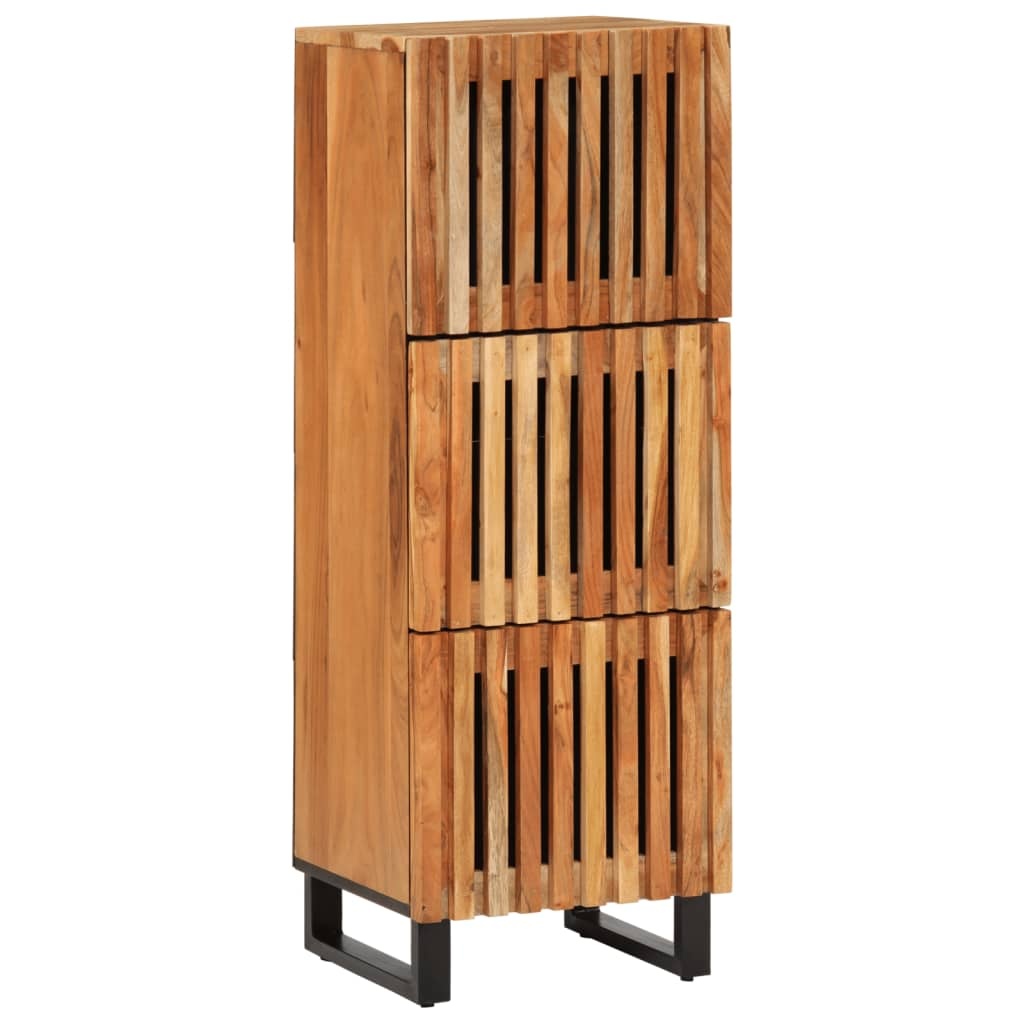 Hoge Kast Massief Acaciahout & Staal - 40x34x110 cm - 35% Korting