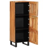 Hoge Kast Massief Acaciahout & Staal - 40x34x110 cm - 35% Korting