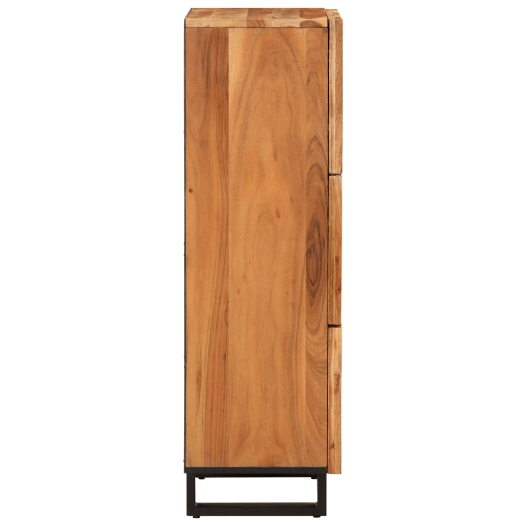 Hoge Kast Massief Acaciahout & Staal - 40x34x110 cm - 35% Korting