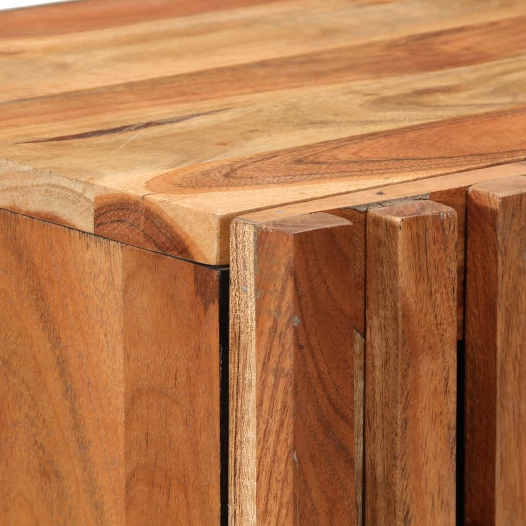 Hoge Kast Massief Acaciahout & Staal - 40x34x110 cm - 35% Korting