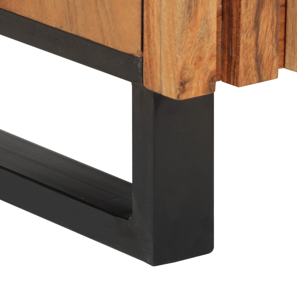 Hoge Kast Massief Acaciahout & Staal - 40x34x110 cm - 35% Korting
