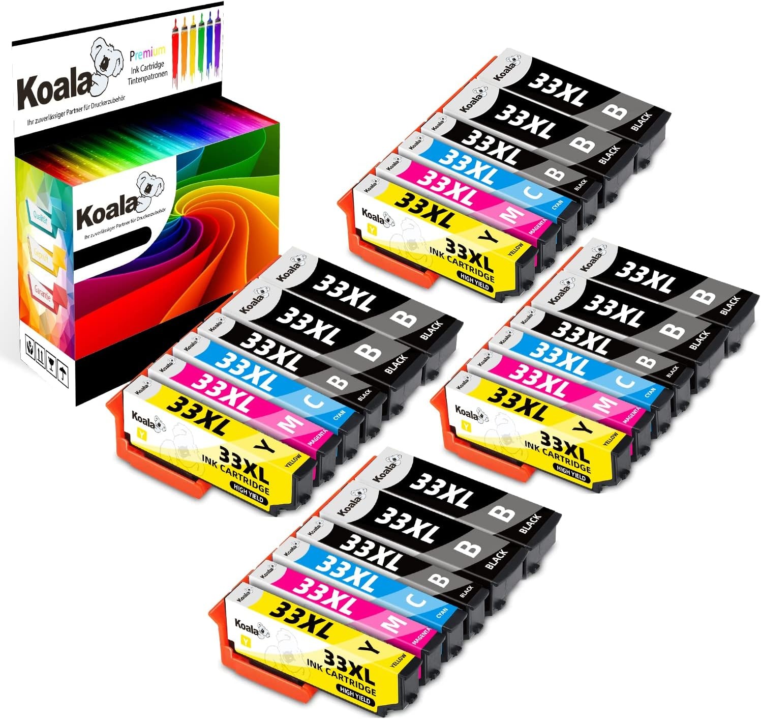 20x 29XL Inktcartridges Multipack voor Epson Expression Home - Zwart, Cyaan, Magenta, Geel