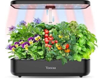 Hydroponisch Kweeksysteem 12-Pods met LED, Zwart - 29% Korting