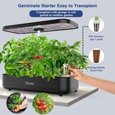 Hydroponisch Kweeksysteem 12-Pods met LED, Zwart - 29% Korting