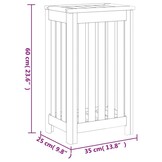 vidaXL Wasmand Massief Teakhout 35x25x60cm - 34% Korting!