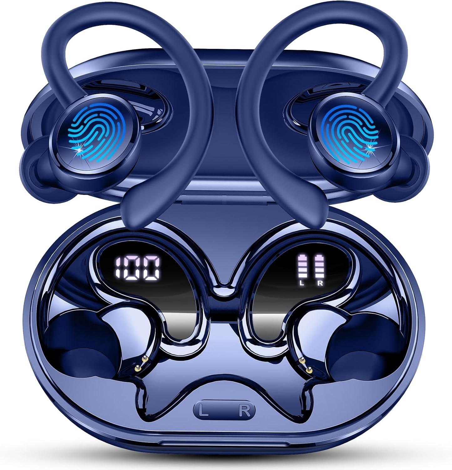 Draadloze Sport In-ear Hoofdtelefoon - 50u Speeltijd, Ruisonderdrukking, Blauw (33% Korting)