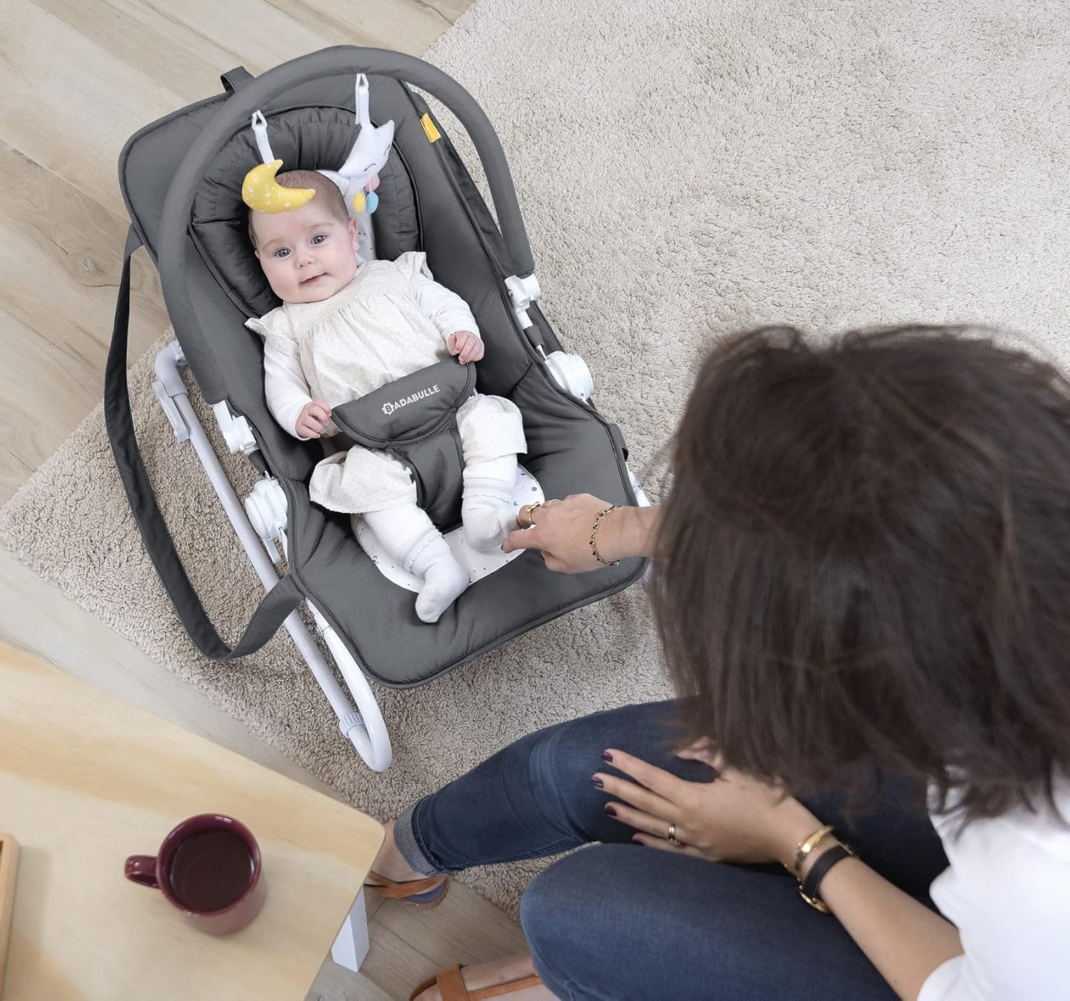 Babywipstoeltje met 60% Korting | Vanaf Geboorte | Zacht Gevoerd Grijs