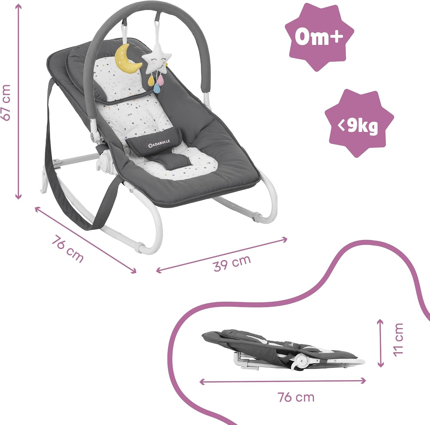 Babywipstoeltje met 60% Korting | Vanaf Geboorte | Zacht Gevoerd Grijs