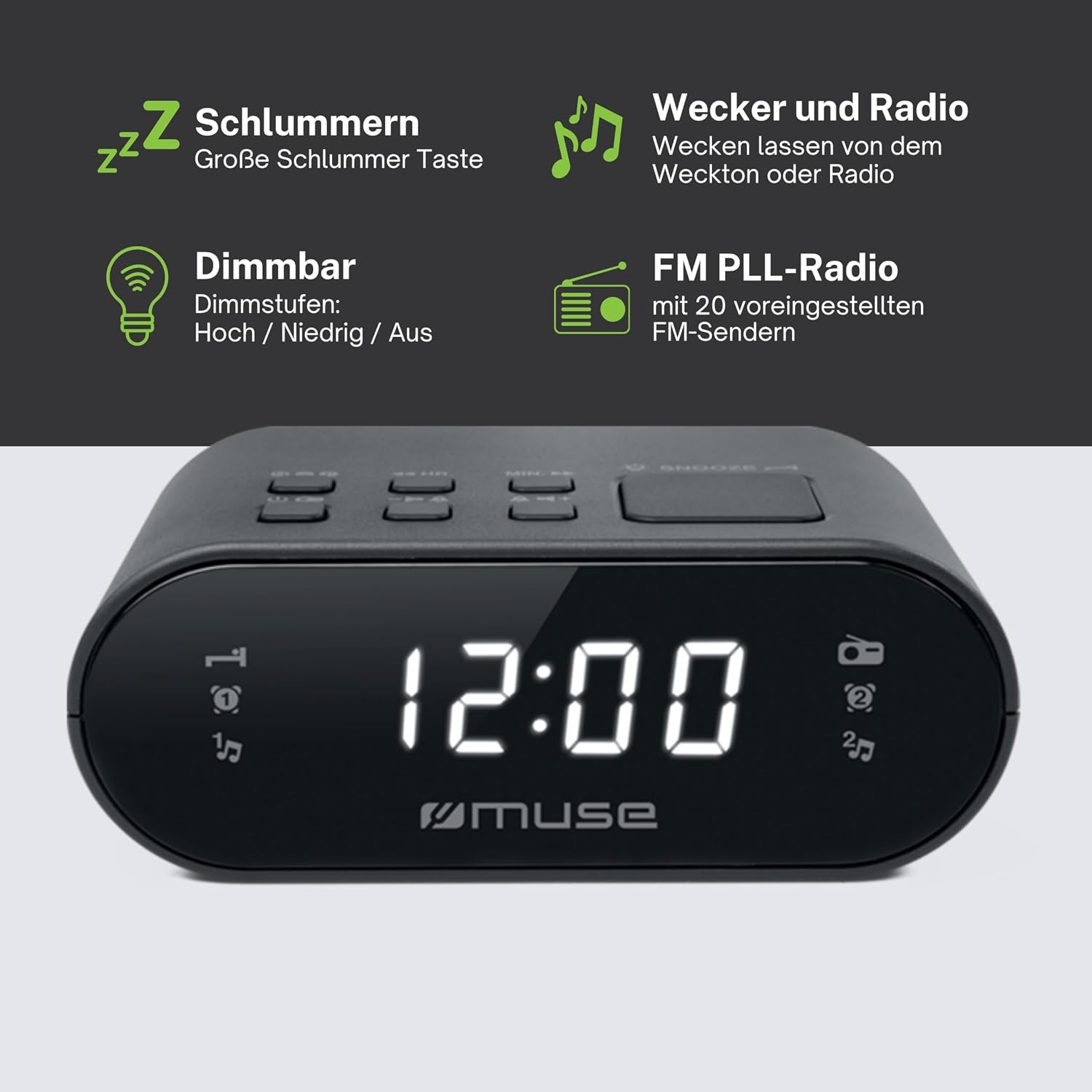 Wekkerradio M-10CR DAB+ met Dubbel Alarm & Groot Display - 33% Korting