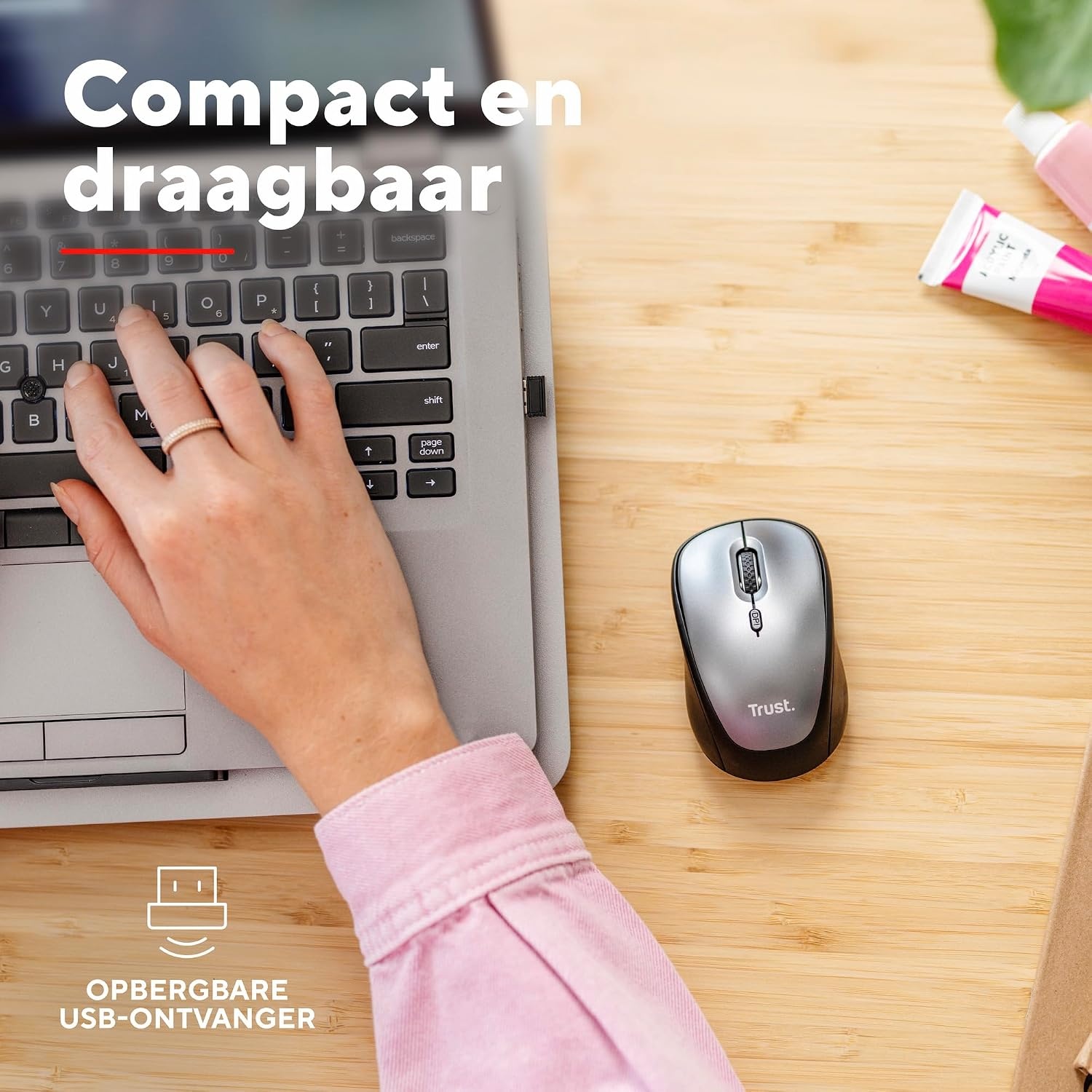 Stille Draadloze Muis Zwart met 40% Korting