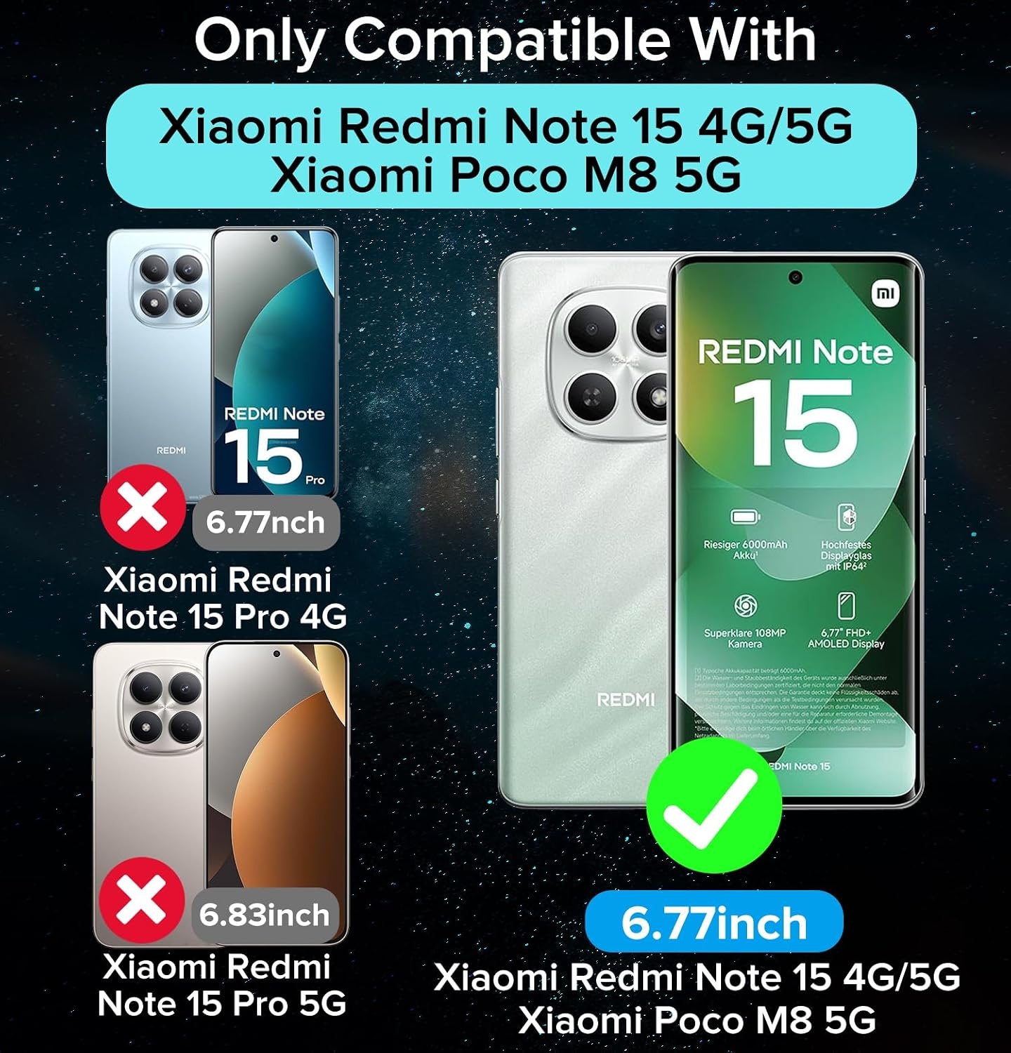 Niet-vergelend TPU Hoesje voor Xiaomi Redmi Note 15 4G | 60% Korting