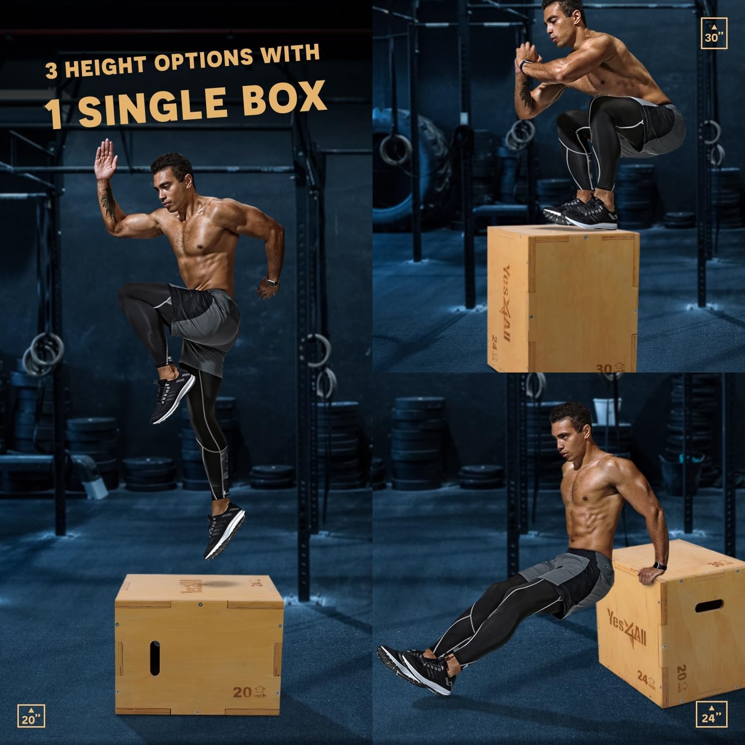Houten Plyo Box 3-in-1: Springtraining & CrossFit - 34% Korting