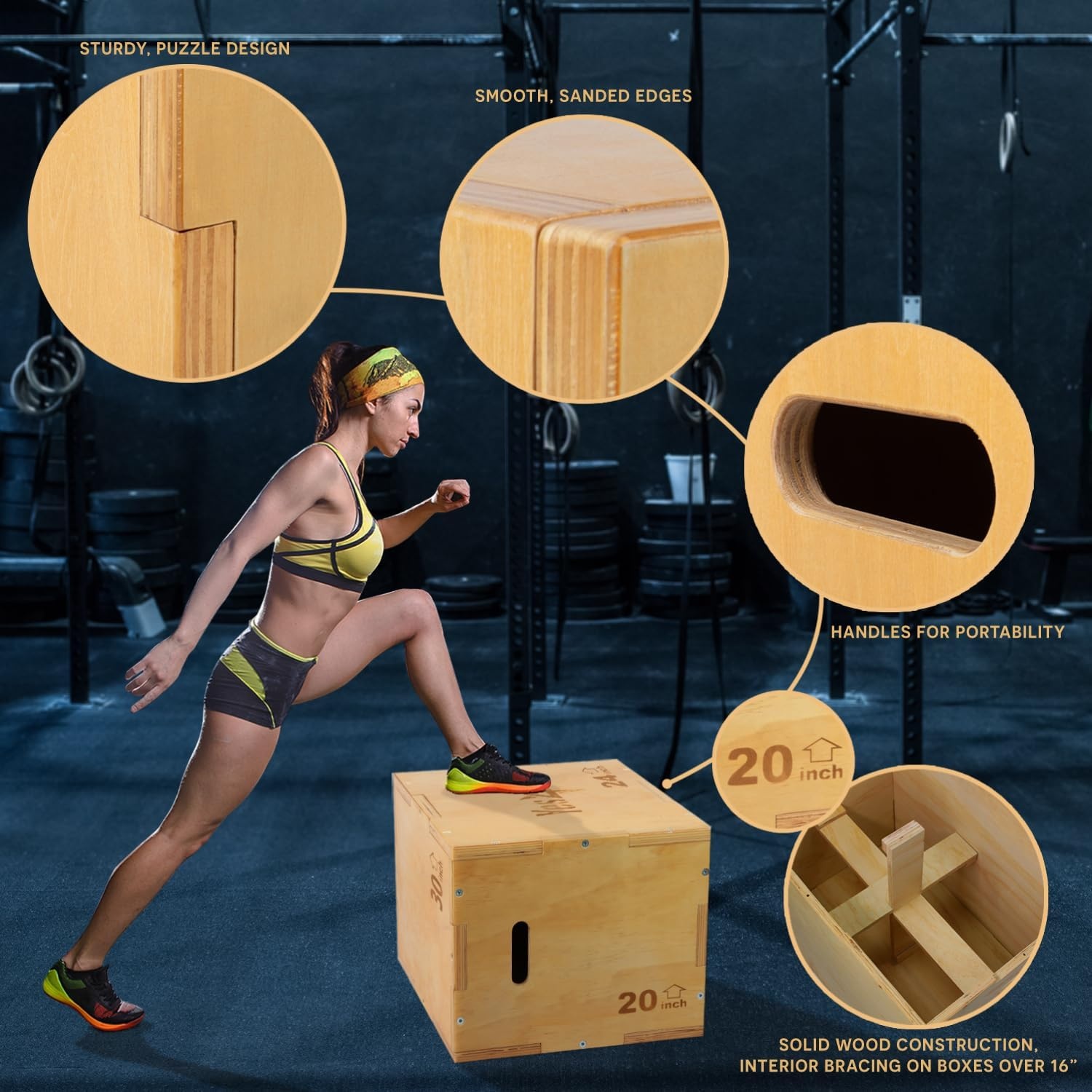 Houten Plyo Box 3-in-1: Springtraining & CrossFit - 34% Korting
