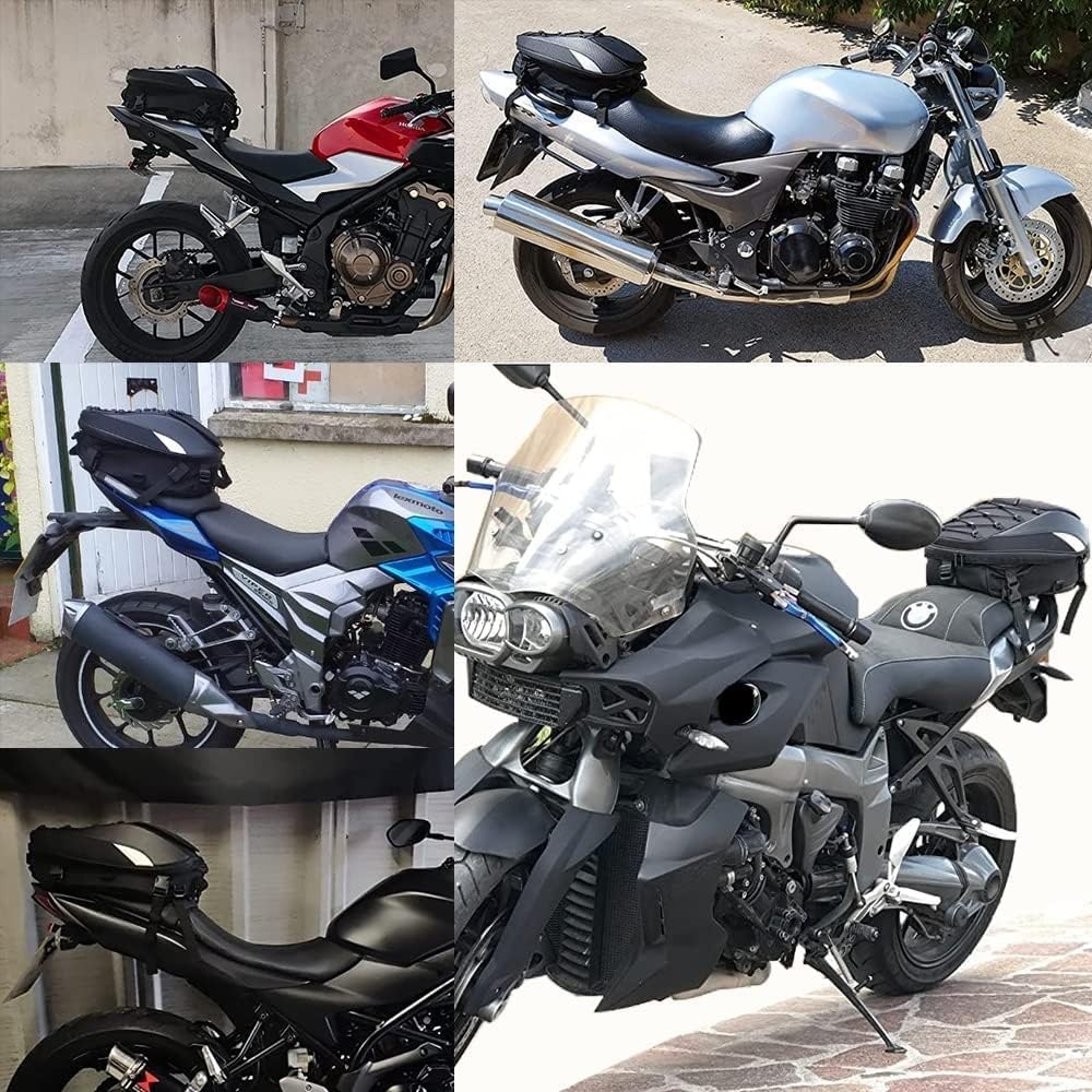Zwarte Motorzadeltas Uitbreidbaar (11.5-15L) met Schouderriem | 29% Korting