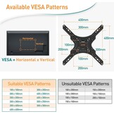 Verstelbare TV Muurbeugel (26-60") - Max 74.8cm Uitschuifbaar - Zwart
