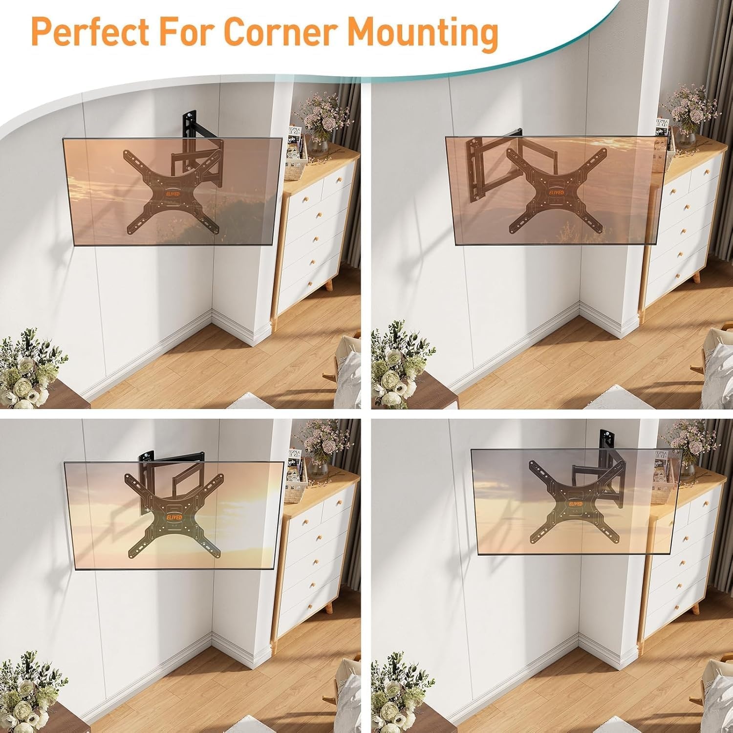 Verstelbare TV Muurbeugel (26-60") - Max 74.8cm Uitschuifbaar - Zwart