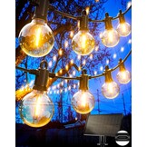 Solar LED Lichtsnoer Buiten - 15m, Warm Wit, 27 Lampen, 5 Standen - 34% Korting!