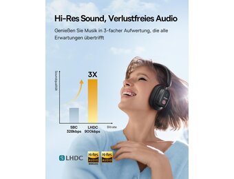 Draadloze Over-Ear Koptelefoon ANC | 100 uur batterij | Zwart | 34% Korting