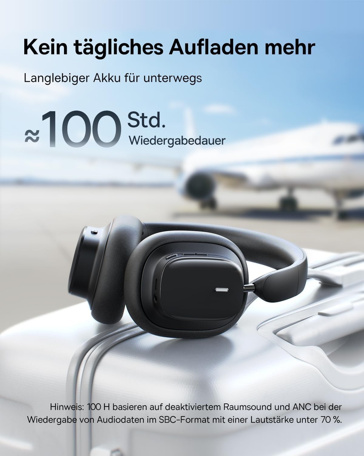Draadloze Over-Ear Koptelefoon ANC | 100 uur batterij | Zwart | 34% Korting