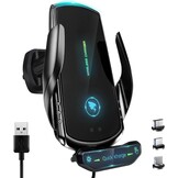 Draadloze Autolader & Telefoonhouder: 15W Snelladen | Zwart