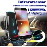 Draadloze Autolader & Telefoonhouder: 15W Snelladen | Zwart