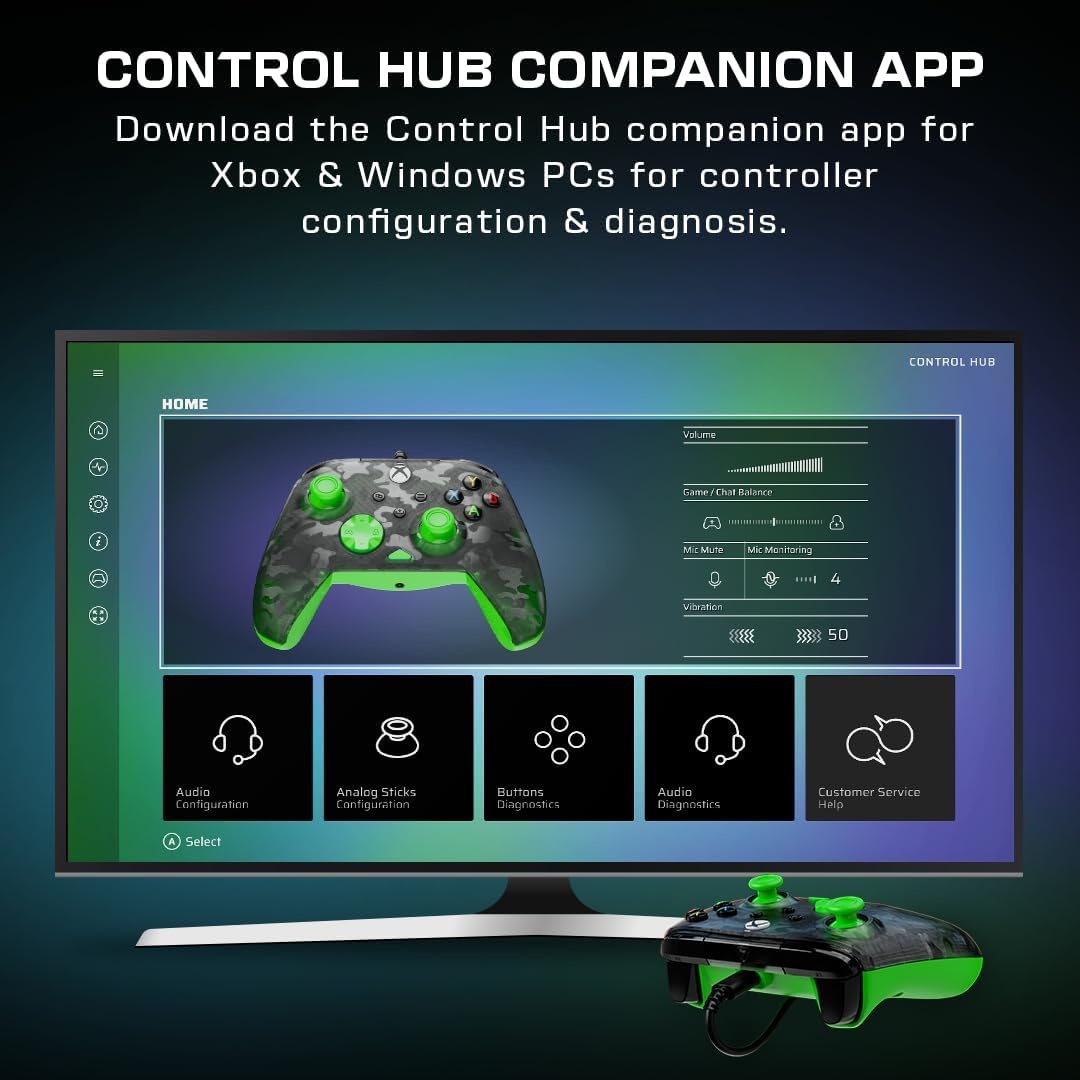 Gamingcontroller Xbox/PC - Ghost Camo Zwart Groen - 33% Korting