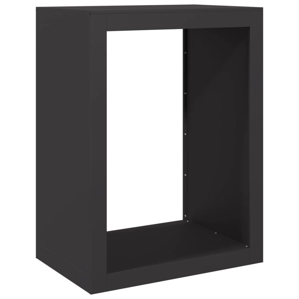 VidaXL Haardhoutrek Staal Zwart - 60x40x80cm - 34% Korting