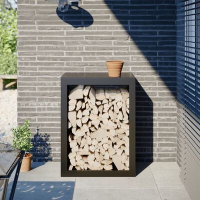 VidaXL Haardhoutrek Staal Zwart - 60x40x80cm - 34% Korting