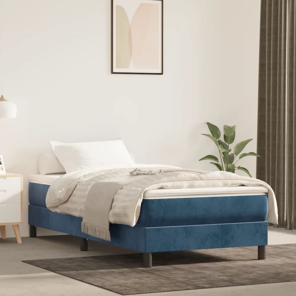Donkerblauw fluwelen bedframe 80x200 cm - 34% korting
