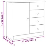 VidaXL Dressoir ALTA - Wit Grenenhout - Nu 34% Korting!