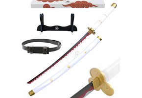 One Piece Katana Enma Wit 103 cm - Houten Samurai Zwaard met Houder & Draagriem - 29% Korting