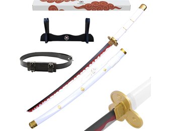 One Piece Katana Enma Wit 103 cm - Houten Samurai Zwaard met Houder & Draagriem - 29% Korting