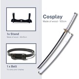One Piece Katana Enma Wit 103 cm - Houten Samurai Zwaard met Houder & Draagriem - 29% Korting