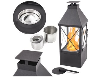 Bio ethanol brander Zwart met Veiligheidsglas - 43% Korting