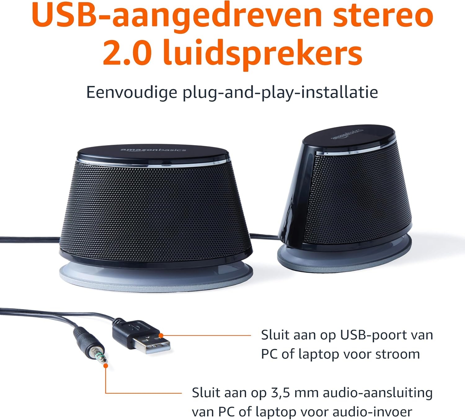 Amazon Basics PC Speakers Zwart - Compact & Helder Geluid (32% Korting)