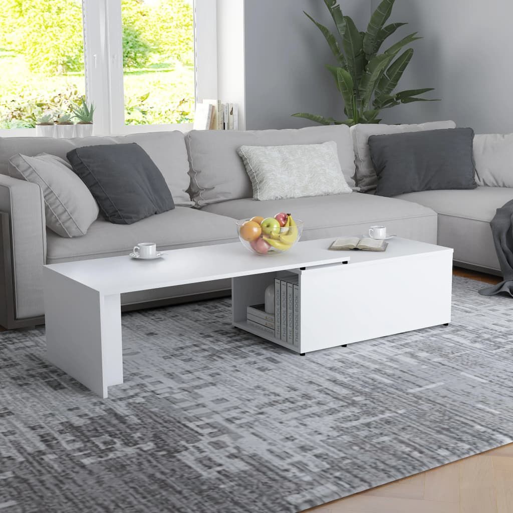 VidaXL Salontafel 150x50x35 cm Bewerkt Hout Wit - 74% Korting!