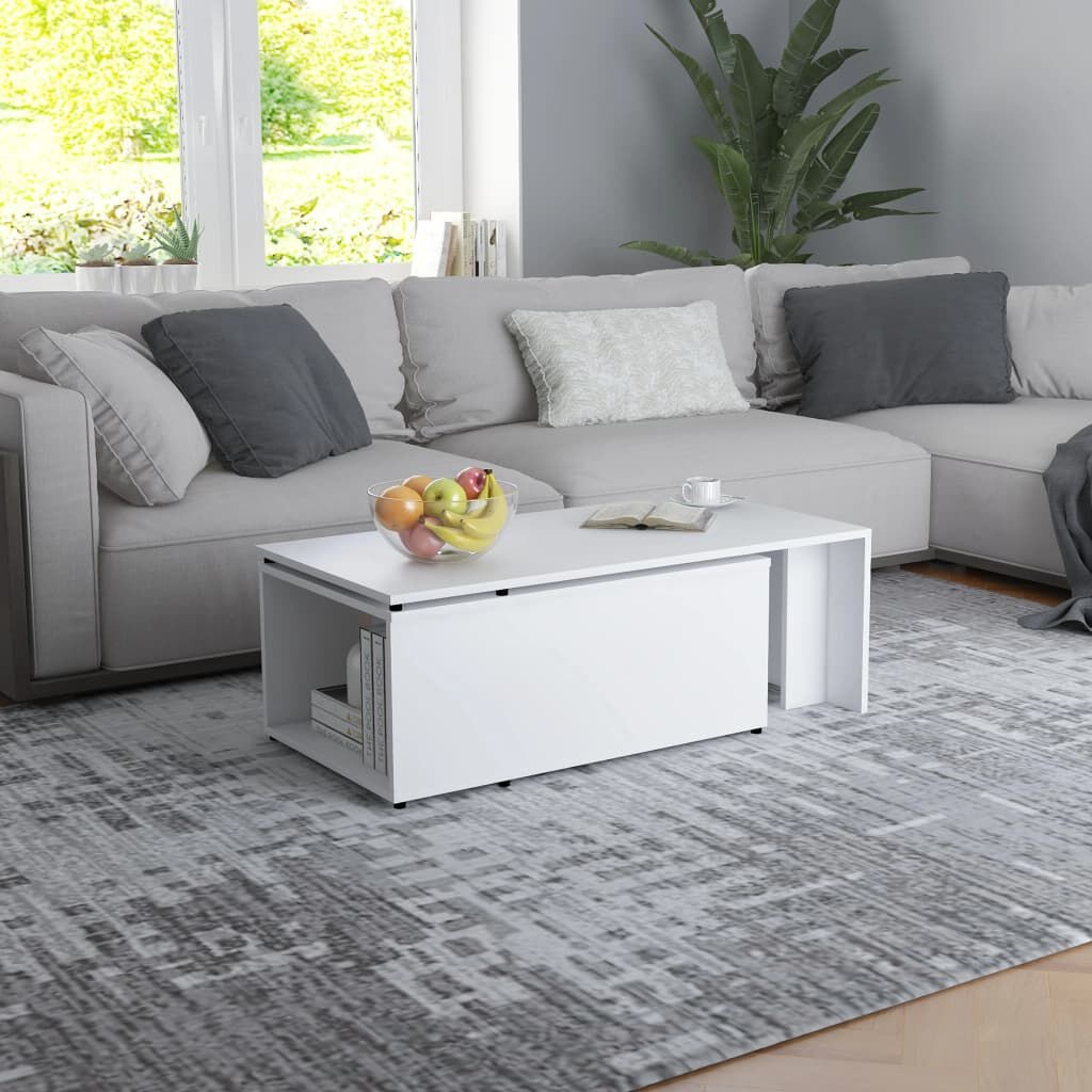 VidaXL Salontafel 150x50x35 cm Bewerkt Hout Wit - 74% Korting!