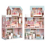Poppenhuis van Hout met Meubels - 61x30x106 cm - 34% Korting