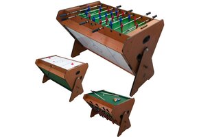 Multi Speeltafel 3-in-1: Tafelvoetbal, Biljart & Airhockey (38% Korting)