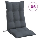 VidaXL Antraciet Stoelkussens Hoge Rug - 6 Stuks - 35% Korting