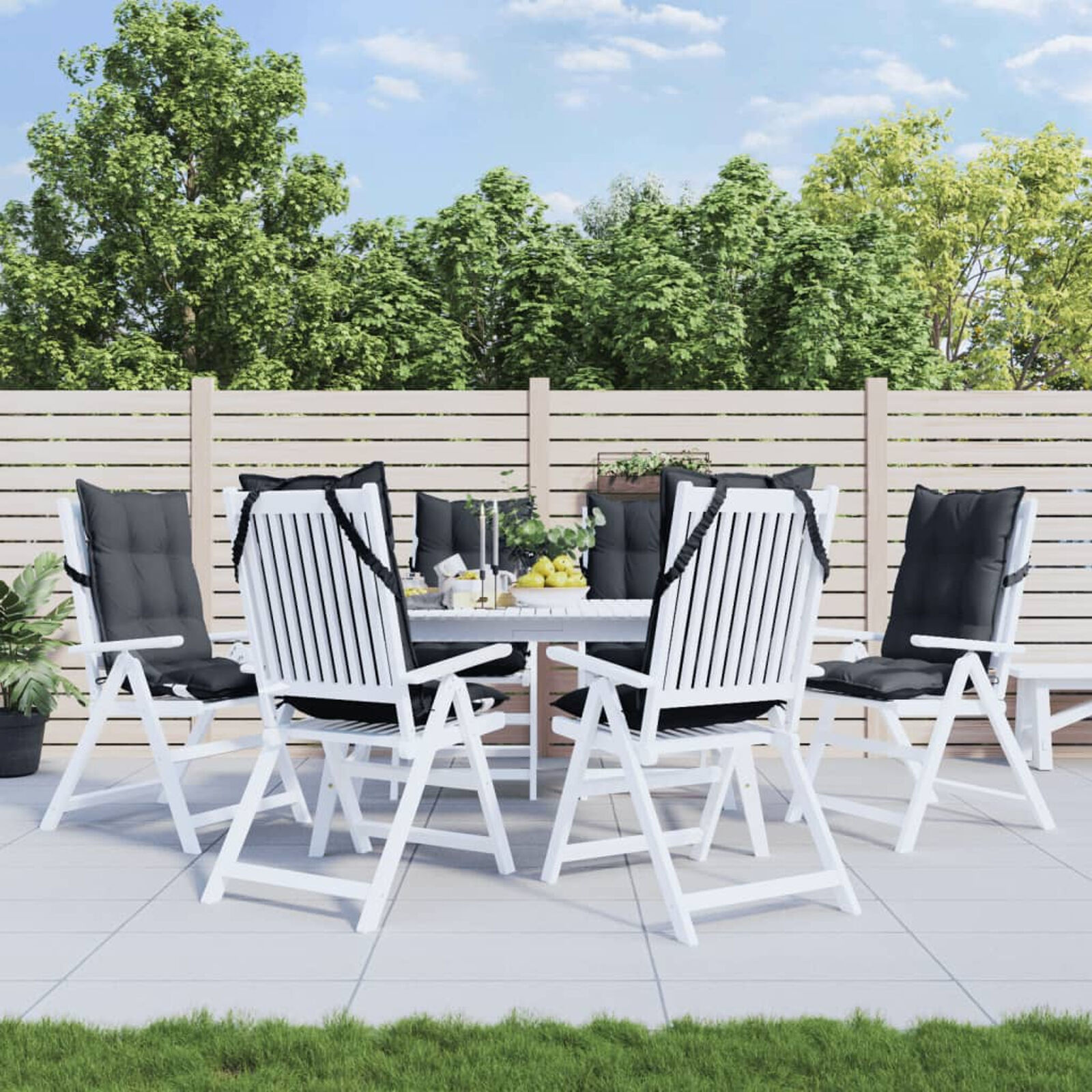VidaXL Antraciet Stoelkussens Hoge Rug - 6 Stuks - 35% Korting