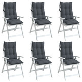 VidaXL Antraciet Stoelkussens Hoge Rug - 6 Stuks - 35% Korting