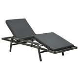 Poly Rattan Ligbed Grijs met Kussen - 35% Korting