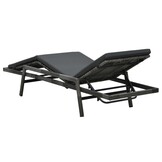 Poly Rattan Ligbed Grijs met Kussen - 35% Korting